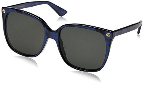 Gucci GG0022S-005 Gafas de sol, Azul, 57 Unisex