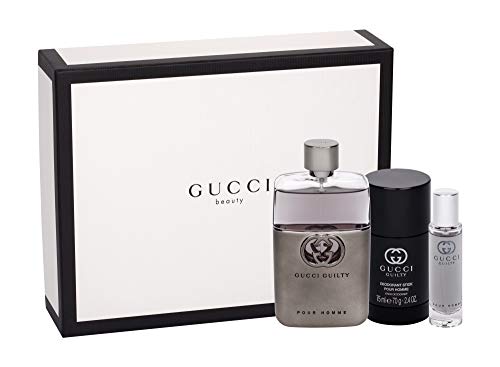 Gucci Guilty Pour Homme Eau de Toilette Set (Eau de Toilette 90ml + Desodorante 75ml + Eau de Toilette para viajes 15ml) 1 Unidad 180 ml