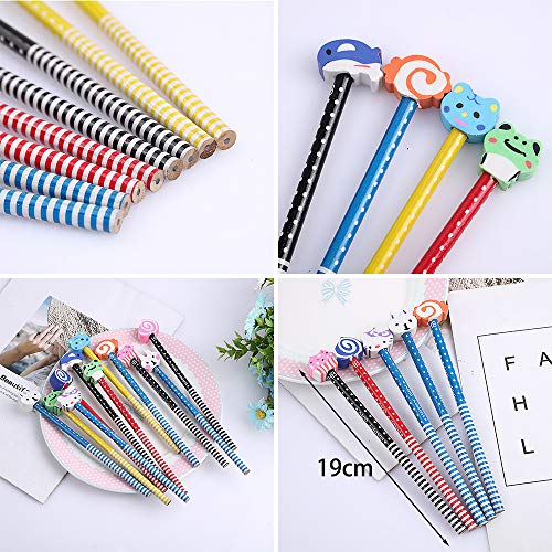 Gudotra 60pcs Lápices Infantiles Lápices de Madera de Dibujos Animados Regalos de Niños para la Fiesta de Cumpleaños Fiesta (Estilo7 60pcs lapices)