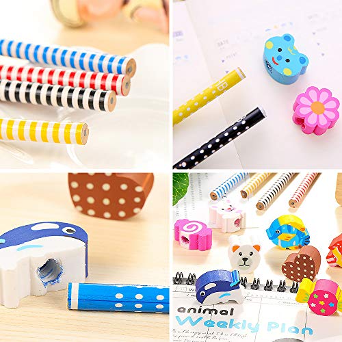 Gudotra 60pcs Lápices Infantiles Lápices de Madera de Dibujos Animados Regalos de Niños para la Fiesta de Cumpleaños Fiesta (Estilo7 60pcs lapices)