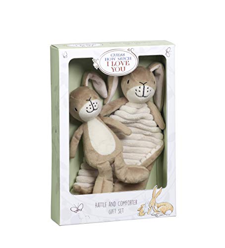 Guess How Much I Love You- Little Nutbrown Hare Rattle & Comfort Blanket Gift Set Sonajero y Juego de Regalo, Color marrón (Rainbow Designs Ltd GH1515)