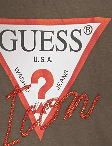 Guess SS Vn Icon tee Camiseta, Multicolor (Dark Military Green/G827), X-Small para Mujer