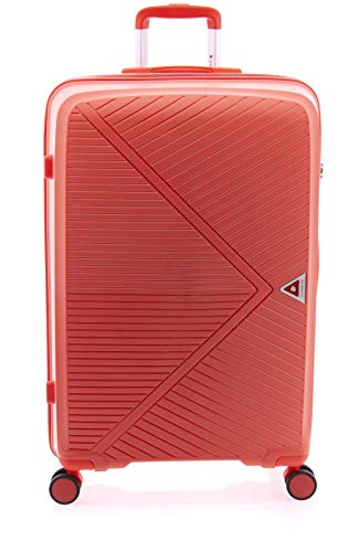 Guess_09, Maleta de Viaje 4 Ruedas Extensible de Gladiator, 65 cm, 58 L, Polipropileno, Coral