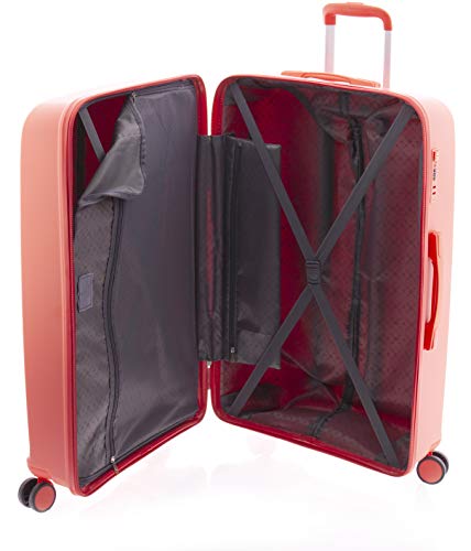 Guess_09, Maleta de Viaje 4 Ruedas Extensible de Gladiator, 65 cm, 58 L, Polipropileno, Coral