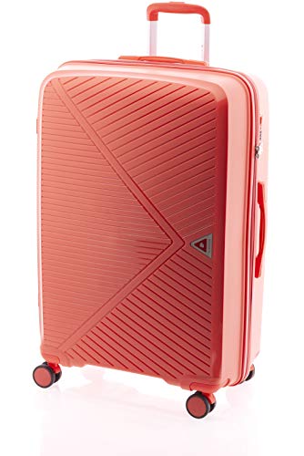 Guess_09, Maleta de Viaje 4 Ruedas Extensible de Gladiator, 65 cm, 58 L, Polipropileno, Coral