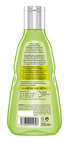 Guhl Frescor y ligereza - Champú antigrasa con Yuzu-Zitrus - Para cabellos grasos normales hasta rápidos, 250 ml