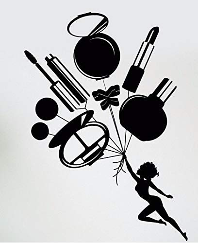 guijiumai Salón de Belleza Chica Cosmética Herramientas de Maquillaje Lápiz Labial Perfume Mural Etiqueta de la Pared Vinilo Tatuajes de Pared Salón de Belleza Habitación 87X41CM