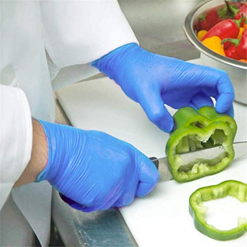 GULEHAY Guantes desechables multifuncionales, guantes de grado alimenticio, reutilizables, tamaño mediano, azul (caja de 20)