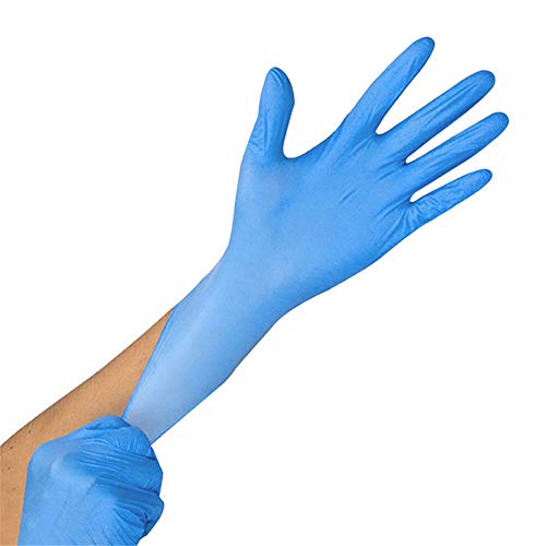 GULEHAY Guantes desechables multifuncionales, guantes de grado alimenticio, reutilizables, tamaño mediano, azul (caja de 20)