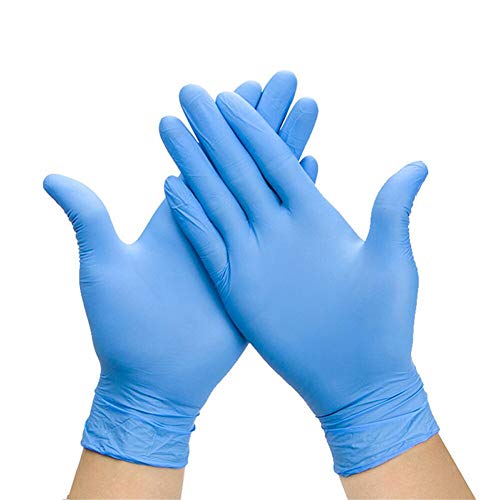 GULEHAY Guantes desechables multifuncionales, guantes de grado alimenticio, reutilizables, tamaño mediano, azul (caja de 20)
