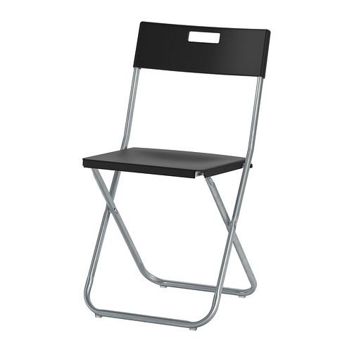 Gunde – Silla plegable, color negro