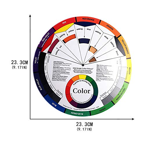 Gurxi 2 Piezas Rueda para Mezclar Maquillaje Rueda de Artista de Color Guía Rueda de Color de la Tabla de Maquillaje para Maquillaje Tabla de Mezcla de Colores Tabla de Colores Guía Mezclada Colores