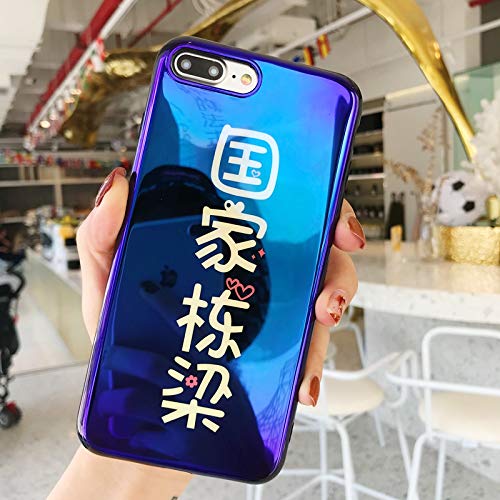 GUYISJK Teléfono Móvil Shell Patria Flores País Pilares Apple X Par De Modelos 8 Discos BLU-Ray 7Plus Texto Divertido Espejo 6S X Macho Gracioso SP Divertido Teléfono Móvil Cubierta Protectora,