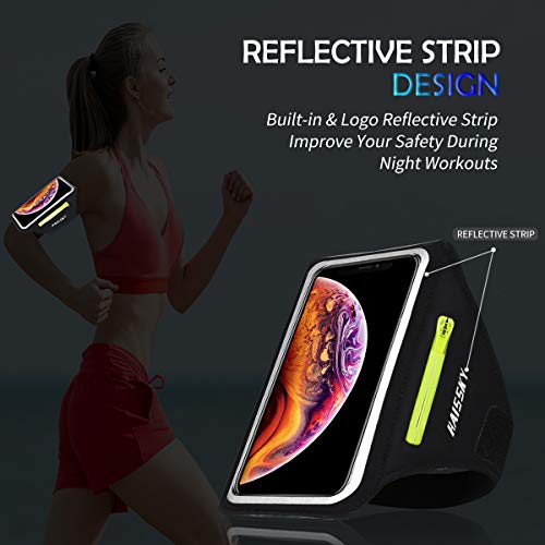 Guzack Brazalete Deportivo,Brazalete Correr Móvil para iPhone 11/11 Pro/XR/XS max/8/7/6s, Samsung Galaxy A 50s/A 30s/ S10/S10/S9/S9/ S8/S7 hasta 6.5", Touch ID, Brazalete teléfono con Airpods Holder