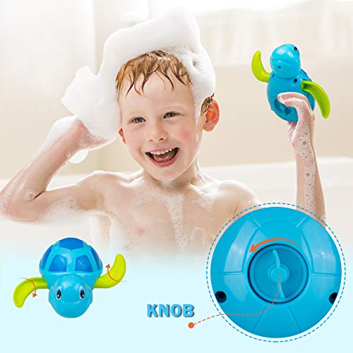 GWHOLE 3 Tortugas Juguetes de Baño Juguetes de Agua Juguete de Piscina Tortugas Juegos Acuáticos Regalo Verano Niños