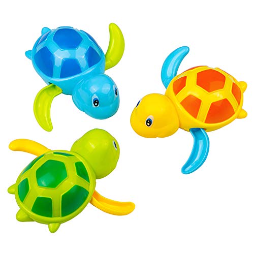 GWHOLE 3 Tortugas Juguetes de Baño Juguetes de Agua Juguete de Piscina Tortugas Juegos Acuáticos Regalo Verano Niños