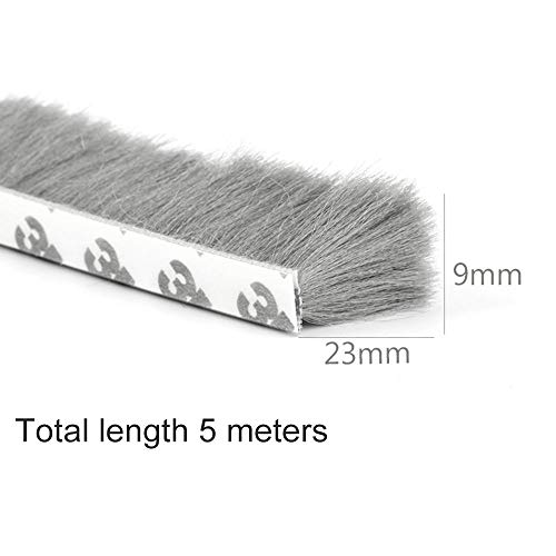 Gwolf Tira de sellado de la ventana de la puerta A prueba de viento Grano de sellado cálido A prueba de polvo Aislamiento térmico Autoadhesivo Sello anticolisión