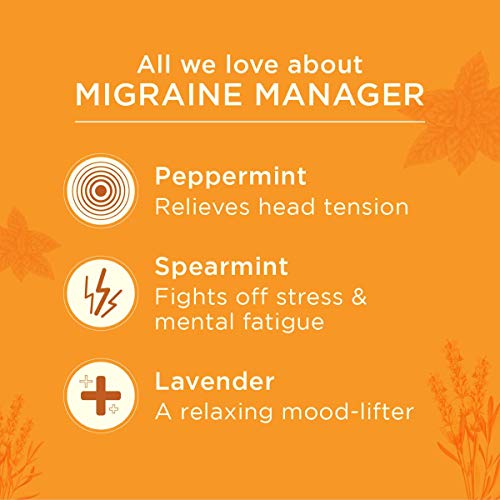 Gya Labs rodar sobre de aceite esencial para aliviar la migraña - Menta y lavanda para aliviar el dolor de cabeza y el estrés (10 ml) - Mezclas de aceite esencial 100% puro, natural y prediluido