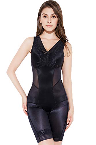 Gyan Mujer Siamés Corsé Plan de Belleza Algas Marinas Abdomen Cintura Pierna de viga Cadera Cuerpo Esculpir el Cuerpo Mujer Ropa Interior,Black,L