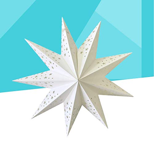 GYC Linterna de Estrella de Papel de Navidad, Pantalla de luz led, Linterna Colgante para Boda, Fiesta de cumpleaños, decoración del hogar, 45 cm
