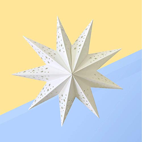 GYC Linterna de Estrella de Papel de Navidad, Pantalla de luz led, Linterna Colgante para Boda, Fiesta de cumpleaños, decoración del hogar, 45 cm