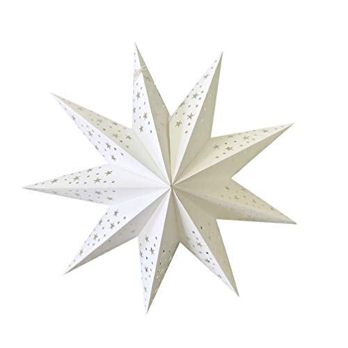 GYC Linterna de Estrella de Papel de Navidad, Pantalla de luz led, Linterna Colgante para Boda, Fiesta de cumpleaños, decoración del hogar, 45 cm
