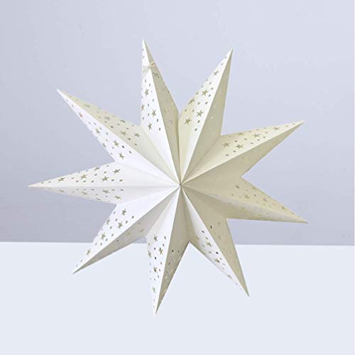 GYC Linterna de Estrella de Papel de Navidad, Pantalla de luz led, Linterna Colgante para Boda, Fiesta de cumpleaños, decoración del hogar, 45 cm