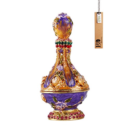 H & D Treasured frasco de Perfume diseño de anillo de caja de recuerdos con soporte caja de regalos decoración