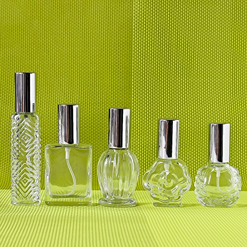 H y D claro Vintage de vacío recargable atomizador de perfume botella de cristal para boda regalos decoración del hogar conjunto de 5