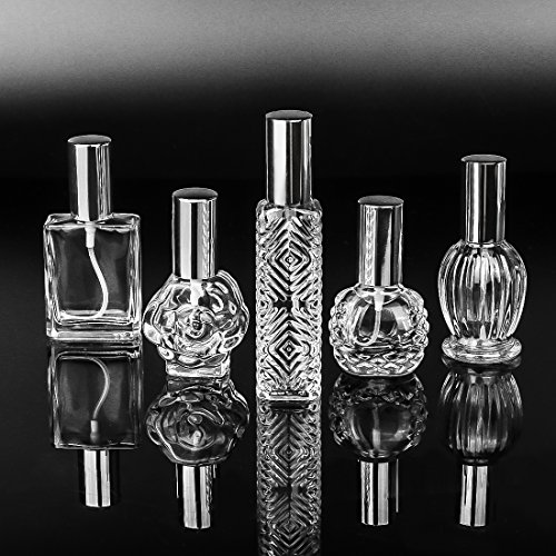 H y D claro Vintage de vacío recargable atomizador de perfume botella de cristal para boda regalos decoración del hogar conjunto de 5