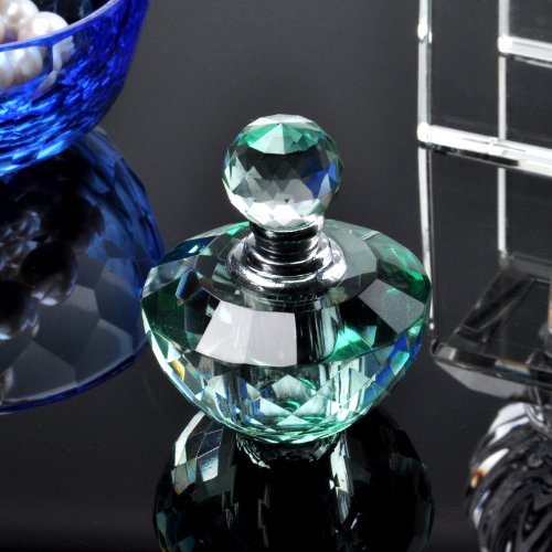 H y D Vintage Verde claro cristal vacío recargable Mini botella de Perfume