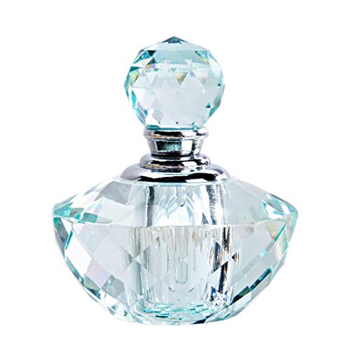 H y D Vintage Verde claro cristal vacío recargable Mini botella de Perfume