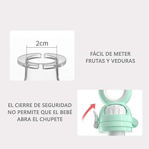 Haioo Chupete Fruta Bebés Antiahogo Alimentador de Fruta bebé Chupete para Alimentos Frescos con Dos Piezas Reemplazadas de Tetina (Rosado)