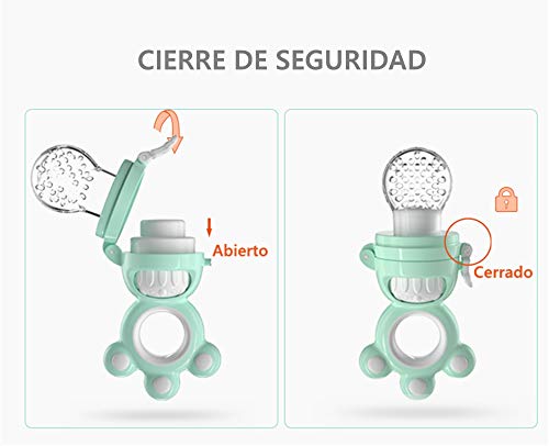 Haioo Chupete Fruta Bebés Antiahogo Alimentador de Fruta bebé Chupete para Alimentos Frescos con Dos Piezas Reemplazadas de Tetina (Rosado)