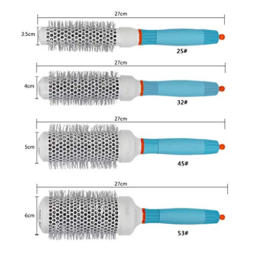 HaiQianXin Cepillo de Pelo de cerámica Barril Redondo Cepillo de Pelo Hierro Resistente al Calor Peine Radial Rizado El enderezarse (Size : 27 * 3.5cm-25#)