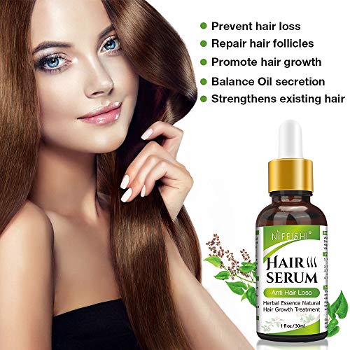Hair Growth Serum, Anti Hair Loss Serum, Natural Herbal Essence Hair Growth Oil for Thinning Hair, Thickening & Regrow Hair Faster, Support for Woman Man (30ml)