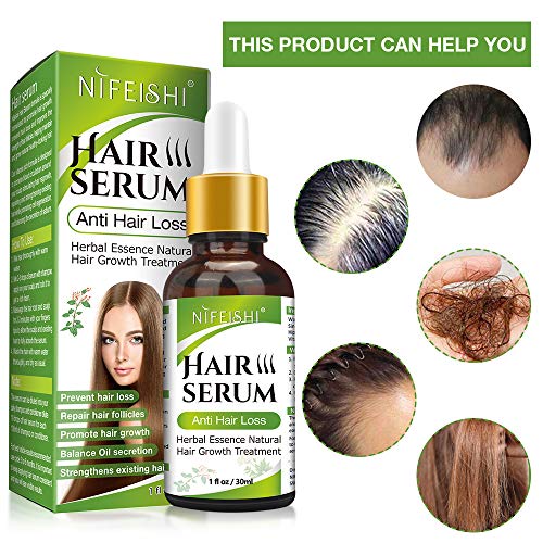 Hair Growth Serum, Anti Hair Loss Serum, Natural Herbal Essence Hair Growth Oil for Thinning Hair, Thickening & Regrow Hair Faster, Support for Woman Man (30ml)