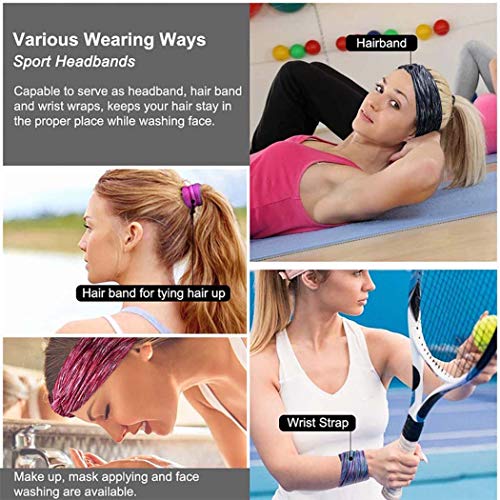 Handcess Yoga - Diademas anchas para el pelo para correr o para mujeres (3 unidades)