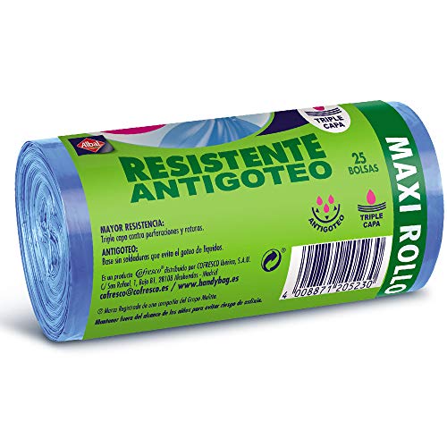 Handy Bag Bolsas de Basura 30L, Extra Resistentes, No Gotean, 25 Bolsas