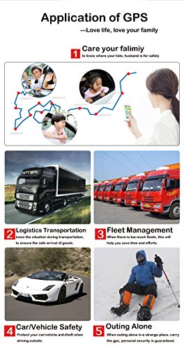 Hangang Localizador gps para coche , GPS Tracker APP / Sitio web posición en tiempo real Antirrobo GPS Localizador para Vehículos fuerte imán y 5000 mAh recargable impermeable GPS Tracker