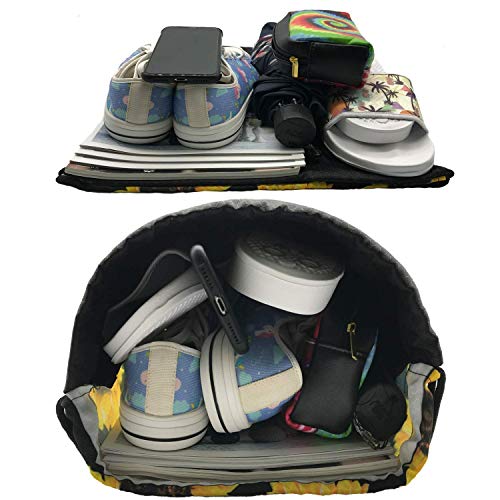 Hangdachang Pollos Cordón Mochila Bolsa de Gimnasio Bolsa de Cinch Bolsa de Cadena de Caléndula Flores y Velas