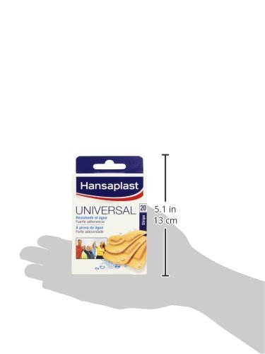 Hansaplast Apósito Universal, tiritas transpirables y resistentes al agua, apósitos adhesivos para heridas pequeñas, 1 x 20 unidades