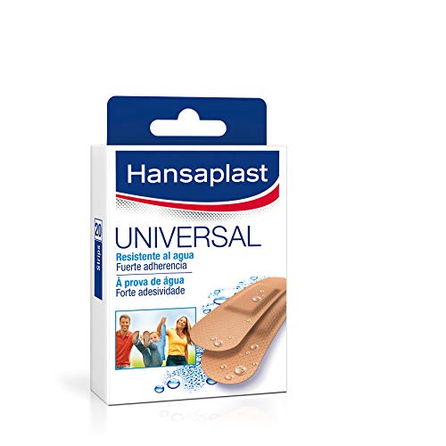 Hansaplast Apósito Universal, tiritas transpirables y resistentes al agua, apósitos adhesivos para heridas pequeñas, 1 x 20 unidades