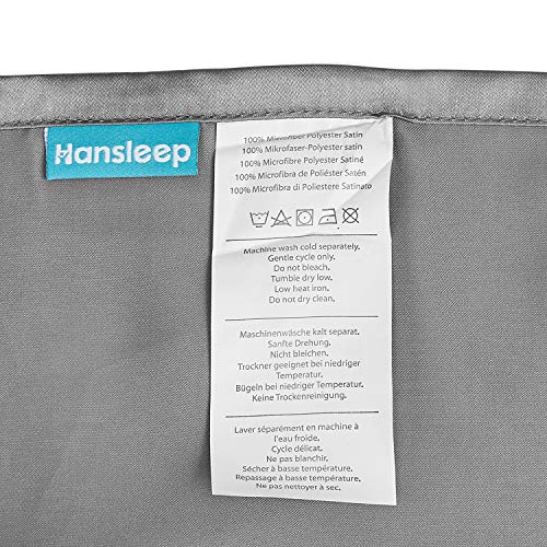 Hansleep Funda Almohada de Satén Sedoso, 50x75 cm 4 Piezas para Pelo Rizado - Microfibra Suave Liso sin Cremallera & Hipoalergénico Antiarrugas, Gris Oscuro
