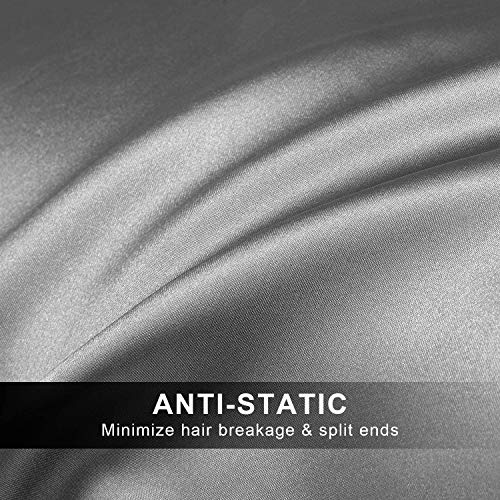 Hansleep Funda Almohada de Satén Sedoso, 50x75 cm 4 Piezas para Pelo Rizado - Microfibra Suave Liso sin Cremallera & Hipoalergénico Antiarrugas, Gris Oscuro