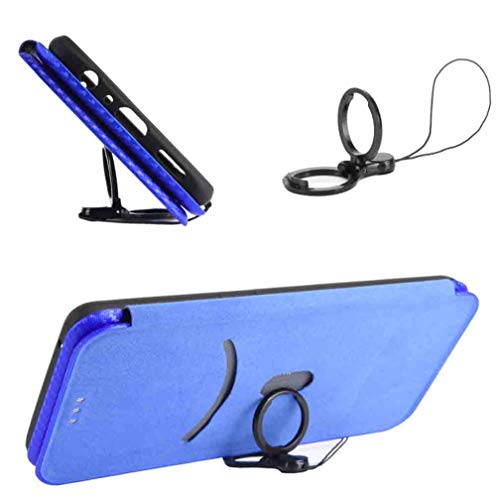 HAOTIAN Funda para OPPO A52/A72/A92 Magnético Libro Tapa Billetera, Carcasa con Ranuras de Tarjeta Cierre, Protector Interno TPU a Prueba de Golpes + Anillo Soporte Plegable. Azul