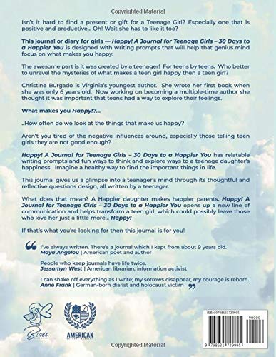 Happy! Journal for Teenage Girls: 30 Days to a Happier You, 120 sheets, 130 Custom Pages, 8.5 x 11 in. (Teen Success Series)