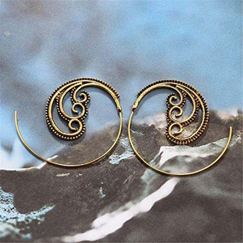 HAPPY LEMON Accesorios de Ropa destacados Bastante Estilo de la Moda Resort Forma de la Onda Retro Pendientes de la aleación Remolino Forma de Engranaje Espiral Calle venció Mujer Más Estilo