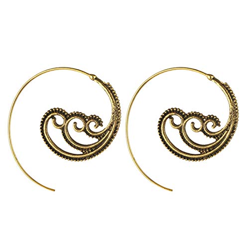 HAPPY LEMON Accesorios de Ropa destacados Bastante Estilo de la Moda Resort Forma de la Onda Retro Pendientes de la aleación Remolino Forma de Engranaje Espiral Calle venció Mujer Más Estilo