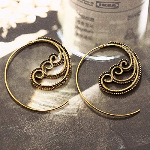 HAPPY LEMON Accesorios de Ropa destacados Bastante Estilo de la Moda Resort Forma de la Onda Retro Pendientes de la aleación Remolino Forma de Engranaje Espiral Calle venció Mujer Más Estilo